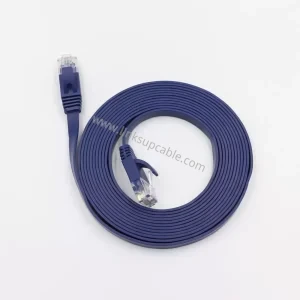 Cat6 flat Ethernet cables in custom colors and lengths from LinkSup Cable OEM factory