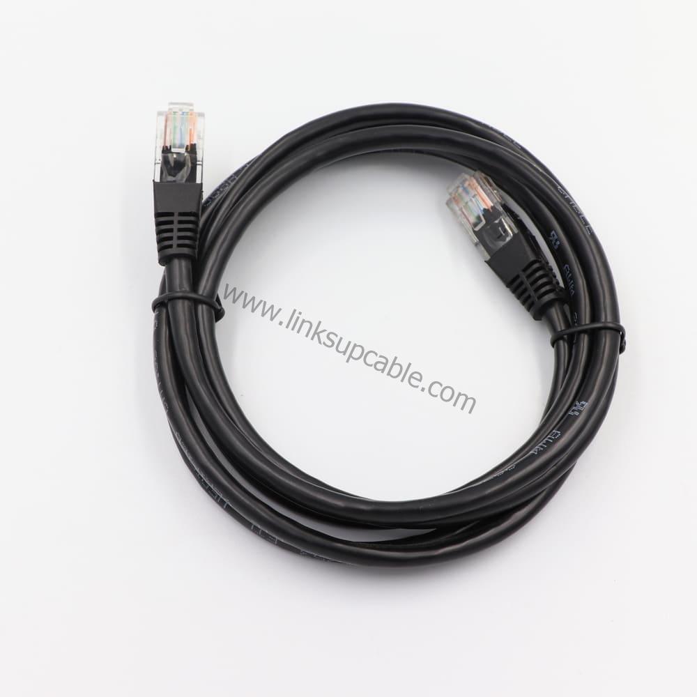 Cat5e UTP Round Ethernet Patch Cable RJ45 Network LAN Cord 2 Gold-Plated RJ45 Connector with Snagless Boot on Cat5e UTP Cable