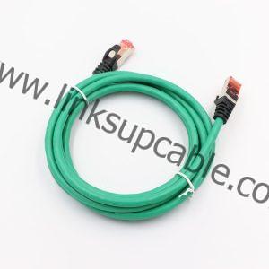 Shielded Metallic RJ45 Connector with Gold-Plated Pins on Cat6A Round Cable