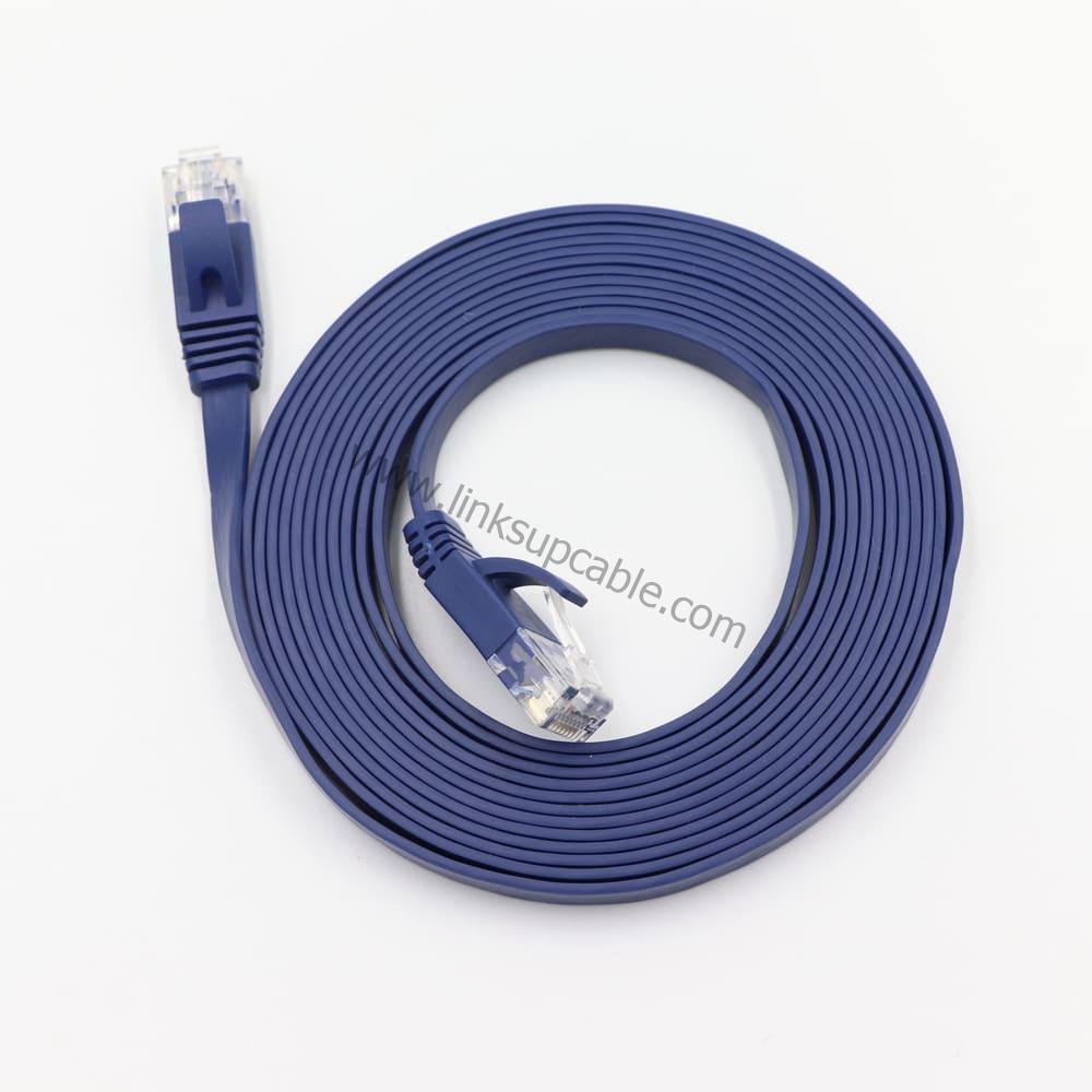 Cat6 Flat Ethernet Cable Gigabit 250MHz Ultra-Slim Unshielded (UTP) High-Speed Patch Cord 2 Gold-Plated RJ45 Connector on Cat6 Flat Network Cable