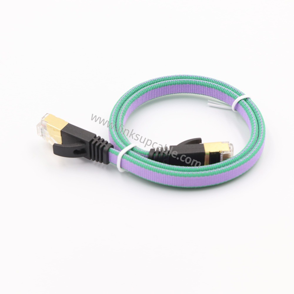 Cat7 Flat Ethernet Cable - 10Gbps 600MHz STP Shielded Network Cord with Gold-Plated Connectors 1 Cat7 Flat Ethernet Cable - 10Gbps 600MHz STP Shielded Network Cord with Gold-Plated Connectors