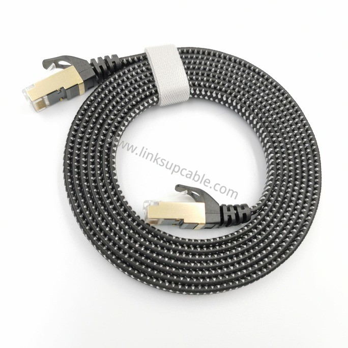 Aesthetic Cat7 Flat Ethernet Cable - Ultra-Thin Braided Network Patch Cord for Home 1 Aesthetic Cat7 Flat Ethernet Cable - Ultra-Thin Braided Network Patch Cord for Home