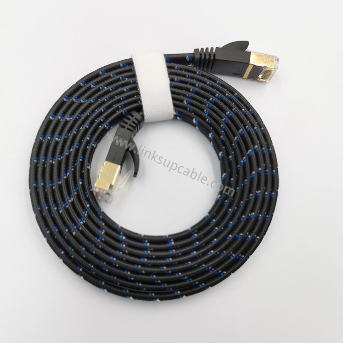 Cat7 Flat Ethernet Cable - 10Gbps 600MHz STP Shielded Network Cord with Gold-Plated Connectors 3 Cat7 Flat Ethernet Cable - 10Gbps 600MHz STP Shielded Network Cord with Gold-Plated Connectors - Image 3