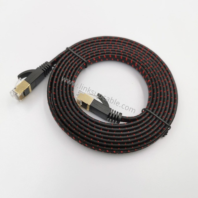Aesthetic Cat7 Flat Ethernet Cable - Ultra-Thin Braided Network Patch Cord for Home 3 Aesthetic Cat7 Flat Ethernet Cable - Ultra-Thin Braided Network Patch Cord for Home - Image 3
