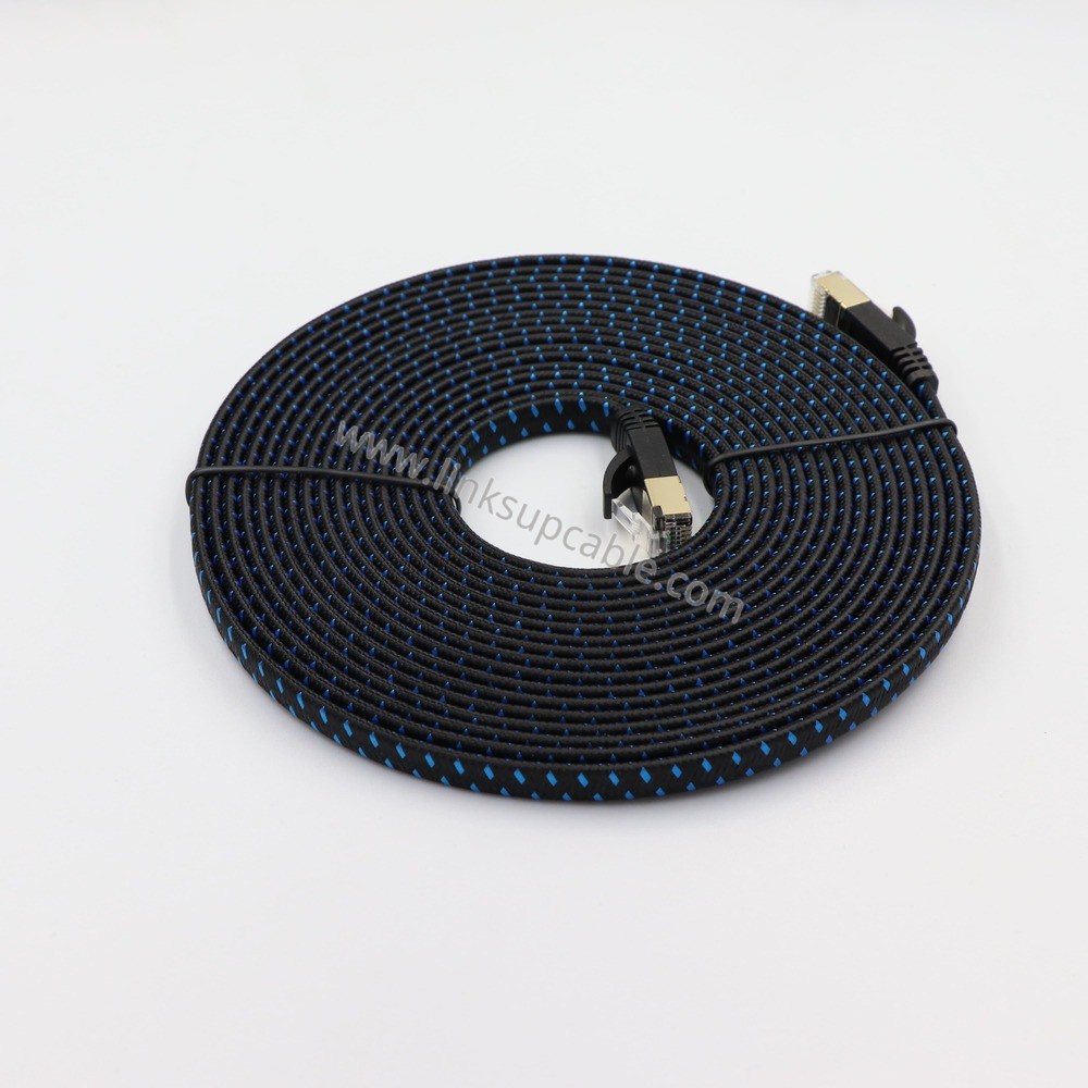 Cat7 Flat Ethernet Patch Cable Multi Strand LAN Cable with Shielded RJ45 Connectors 2 Cat7 Flat Ethernet Patch Cable Multi Strand LAN Cable with Shielded RJ45 Connectors - Image 2