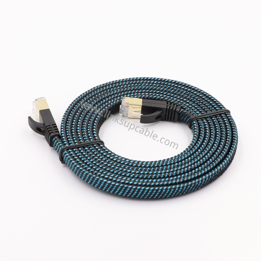 Premium Cat7 Flat Ethernet Cable - 10Gbps 600MHz High-Speed Shielded Network Patch Cord 2 Premium Cat7 Flat Ethernet Cable - 10Gbps 600MHz High-Speed Shielded Network Patch Cord - Image 2