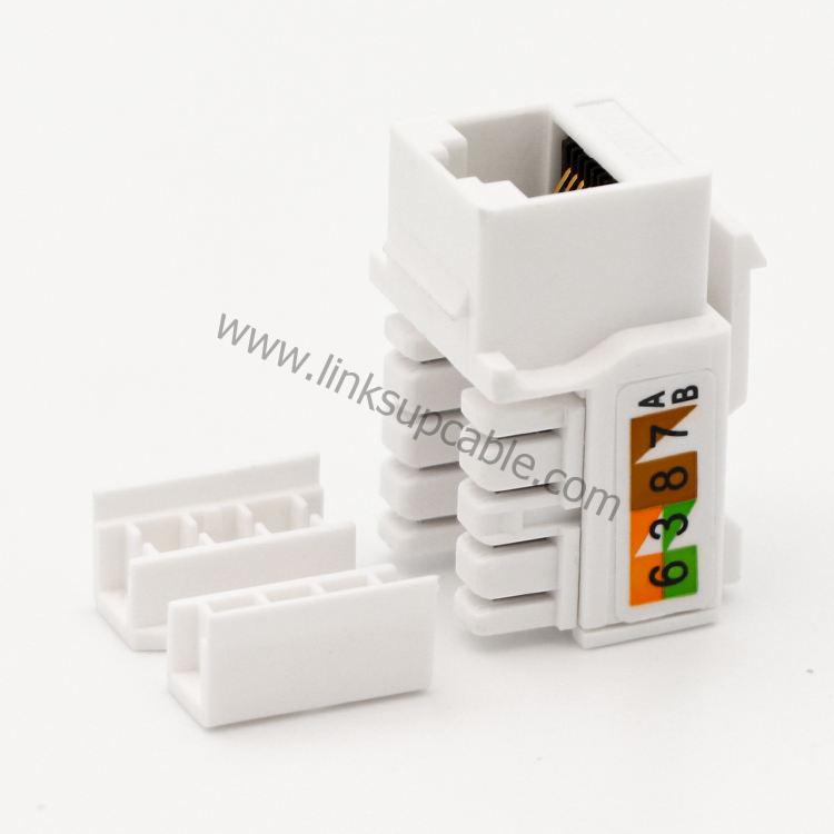 Cat5e UTP/STP Keystone Jack & RJ45 8P8C Connector Modular Plug Assembly 4 50-Micron Gold-Plated Pins inside Cat5e RJ45 Modular Jack