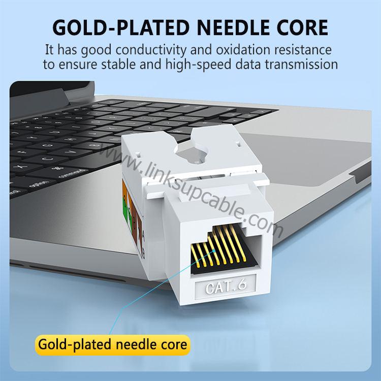 Cat5e UTP/STP Keystone Jack & RJ45 8P8C Connector Modular Plug Assembly 2 50-Micron Gold-Plated Pins inside Cat6 RJ45 Modular Jack