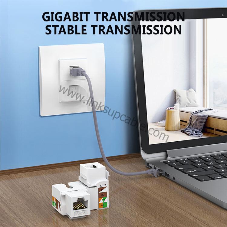 Cat5e UTP/STP Keystone Jack & RJ45 8P8C Connector Modular Plug Assembly 4 Cat6 Metal Shielded Keystone Jack Installed into Network Wall Plate
