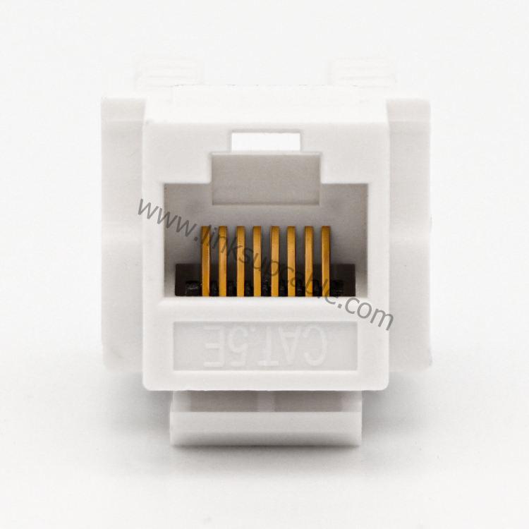 Cat5e UTP/STP Keystone Jack & RJ45 8P8C Connector Modular Plug Assembly 3 Cat5e Metal Keystone Jack Installed into Network Wall Plate
