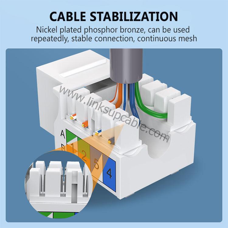 Cat5e UTP/STP Keystone Jack & RJ45 8P8C Connector Modular Plug Assembly 3 Dual 110 Krone IDC Termination Blocks on Cat6 Keystone Jack