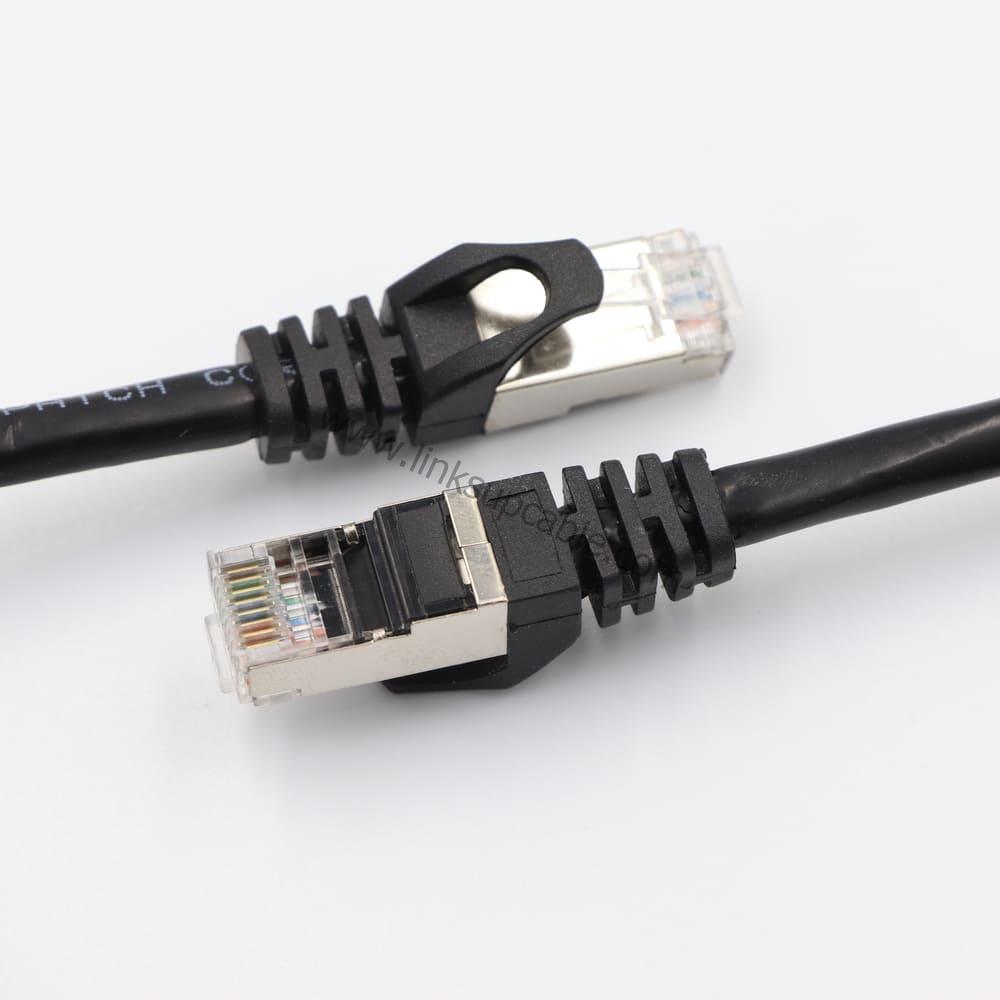 Cat5e Shielded Ethernet Cable Gigabit 100MHz Heavy-Duty Round STP/FTP High-Speed Patch Cord 3 Metal Shielded RJ45 Connector with Gold-Plated Pins on Cat5e Shielded Cable