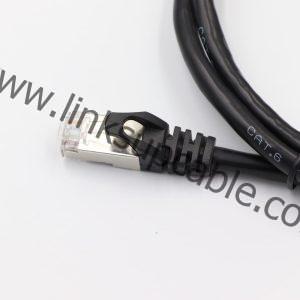 Cat5e Shielded Heavy-Duty Round Cable Connected to IP Camera and PoE Switch