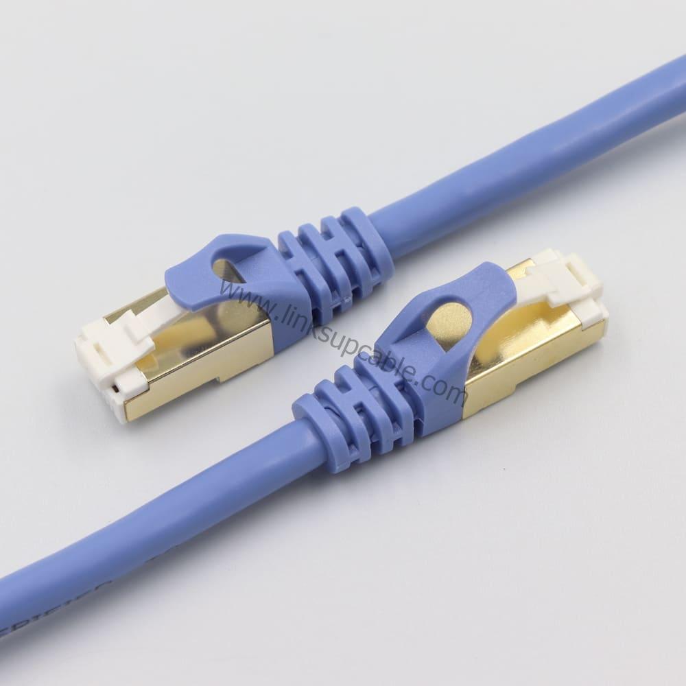Cat7 Ethernet Cable 10Gbps 600MHz Heavy-Duty Shielded (S/FTP) Round High-Speed Patch Cord 4 S/FTP Double Shielded Copper Wire Structure of Cat7 Round Ethernet Cable