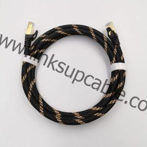 Cat7 Round Ethernet Cable 10Gbps 600MHz Heavy-Duty Shielded Patch Cord