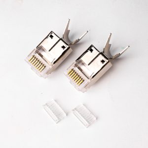 Cat6A shielded RJ45 connector 2-piece design with metal housing