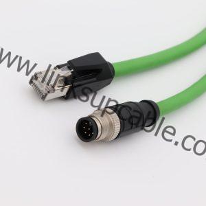 RJ45 to M12 A-Coded 8-Pin Industrial Ethernet Shielded Cable