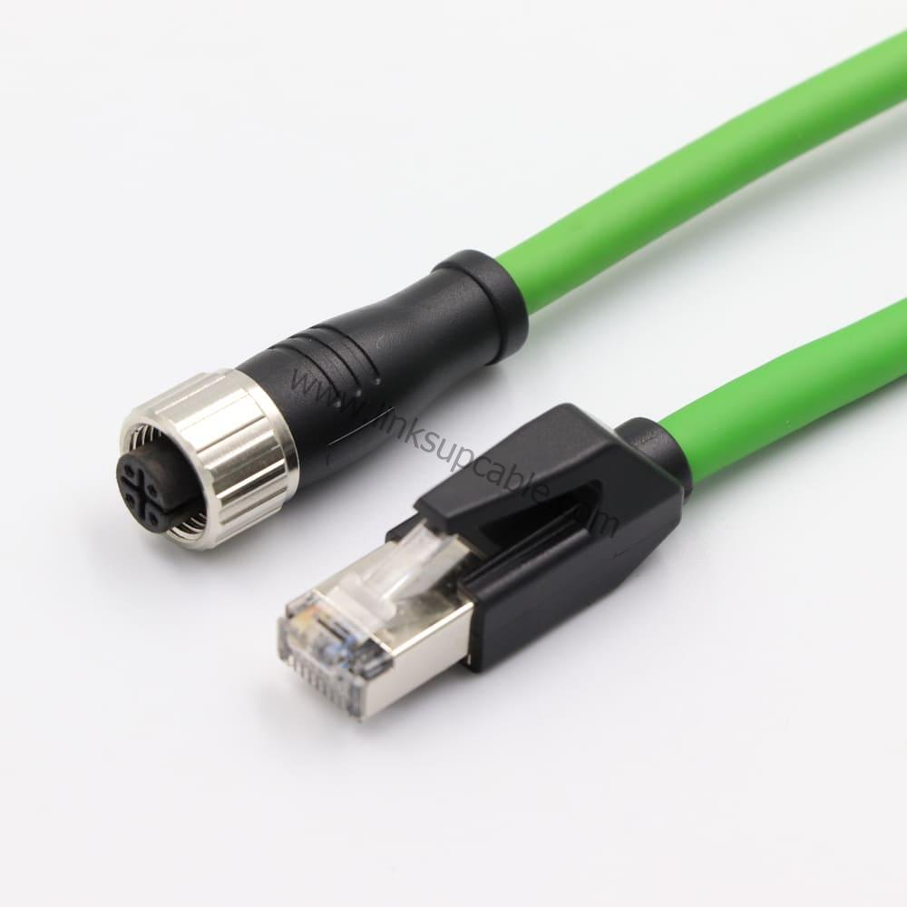 RJ45 to M12 A coded female cable